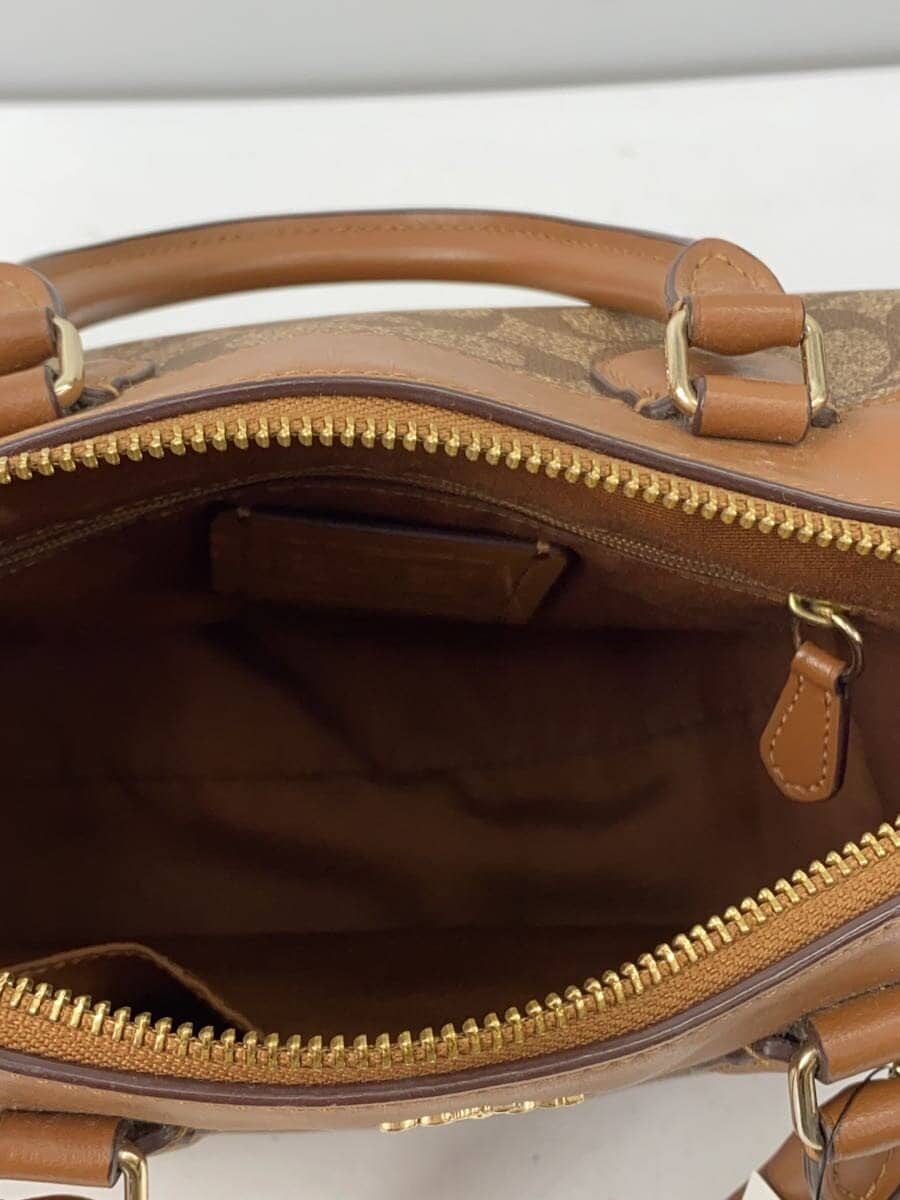 COACH Mini Bennett Satchel_Signature_Brown Leather BRW 6
