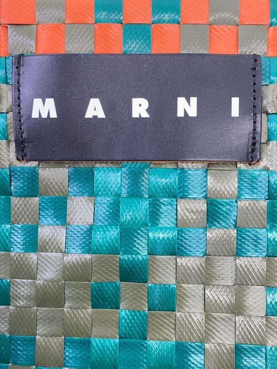 MARNI Basket Bag PVC GRN Jersey Handle Mini Basket 5