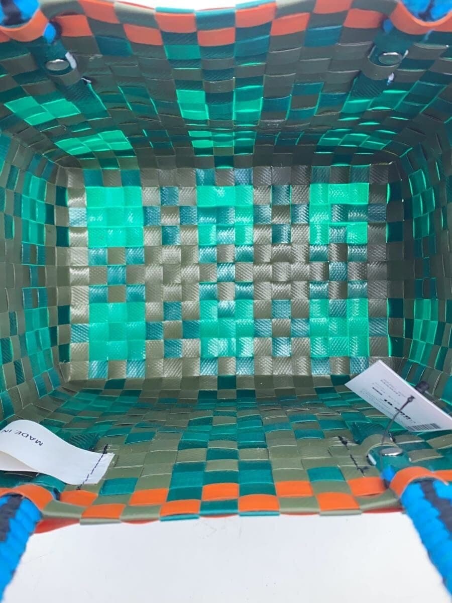 MARNI Basket Bag PVC GRN Jersey Handle Mini Basket 6