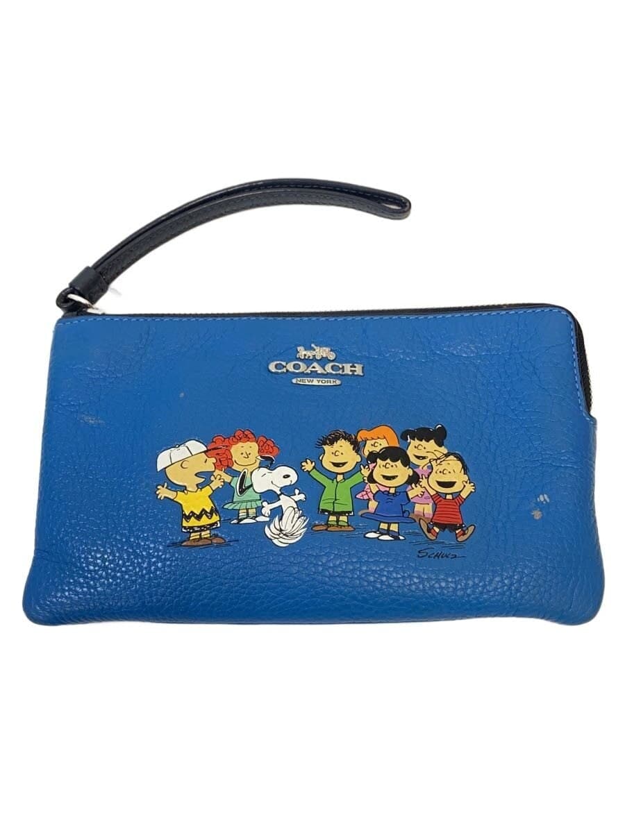 COACH x Snoopy Pouch Leather BLU 6481 With Stain