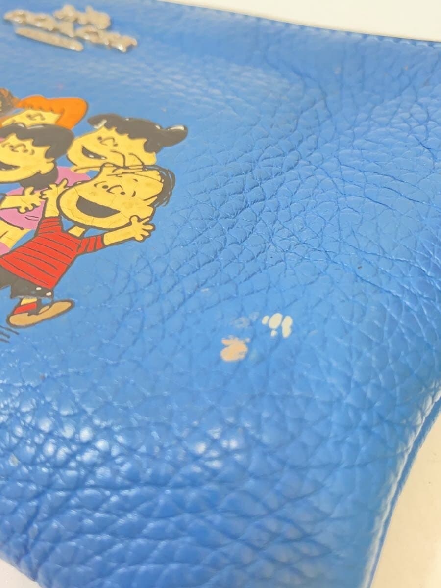 COACH x Snoopy Pouch Leather BLU 6481 With Stain 7