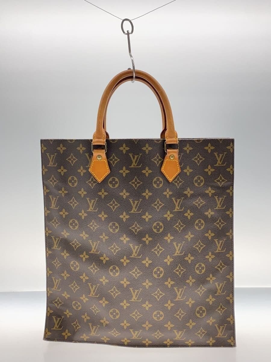 LOUIS VUITTON 1) Sac Plat Monogram Canvas PVC BRW M51140 3