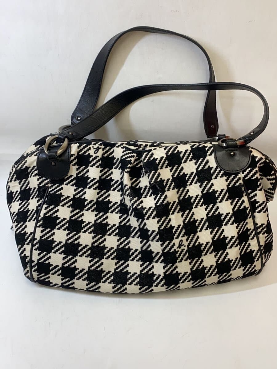 agnes b VOYAGE Handbag WHT Check 3