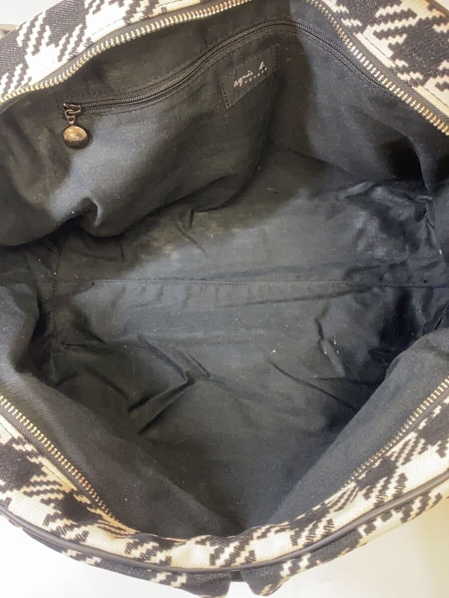 agnes b VOYAGE Handbag WHT Check 6