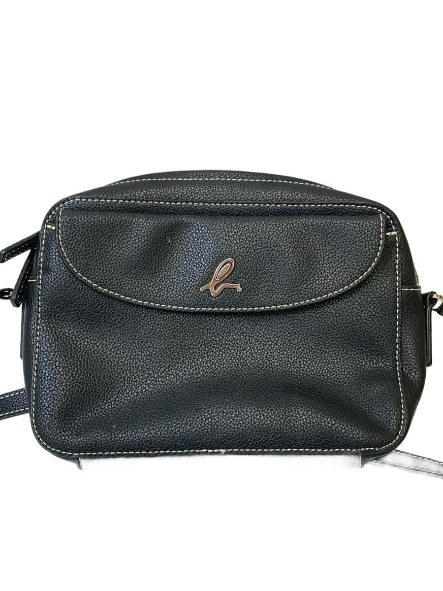 agnes b. shoulder bag leather BLK