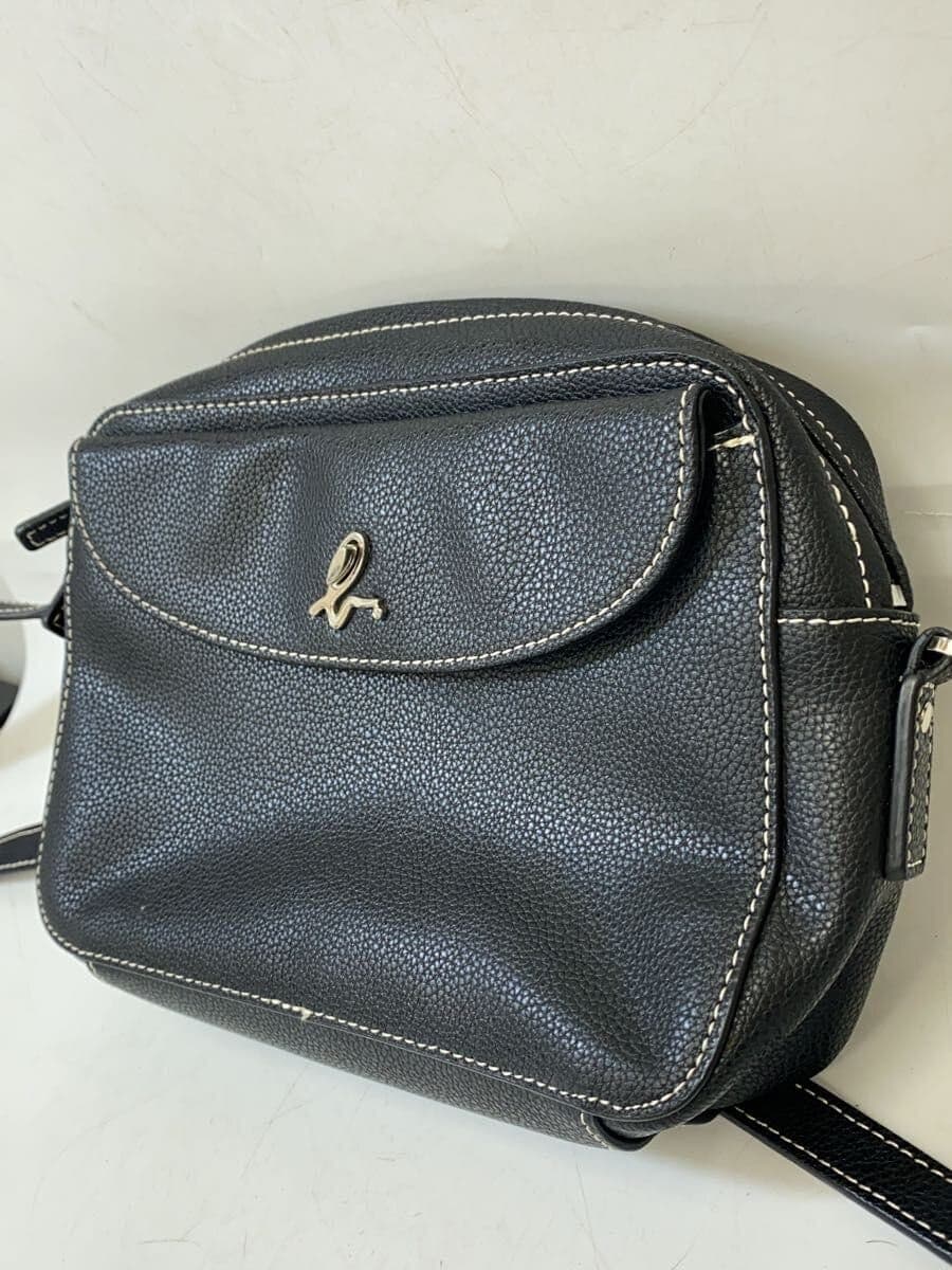 agnes b. shoulder bag leather BLK 2