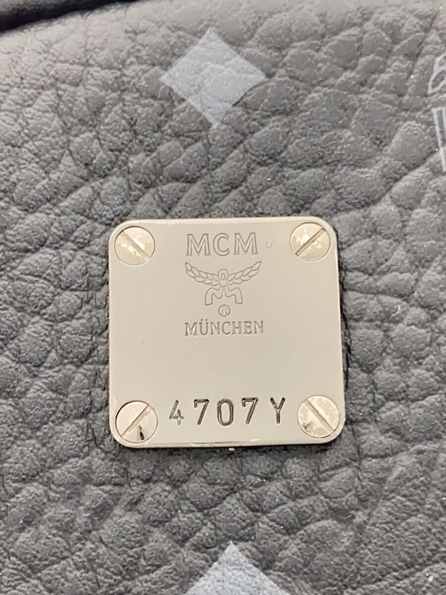 MCM Side Studs Backpack PVC Black Monogram 5