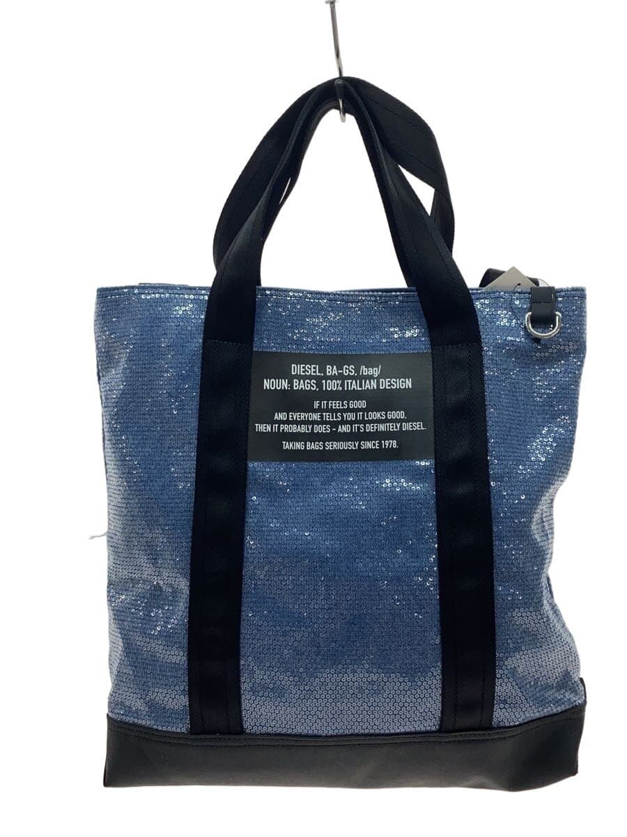 DIESEL Sequin 2way Tote Bag Canvas Indigo