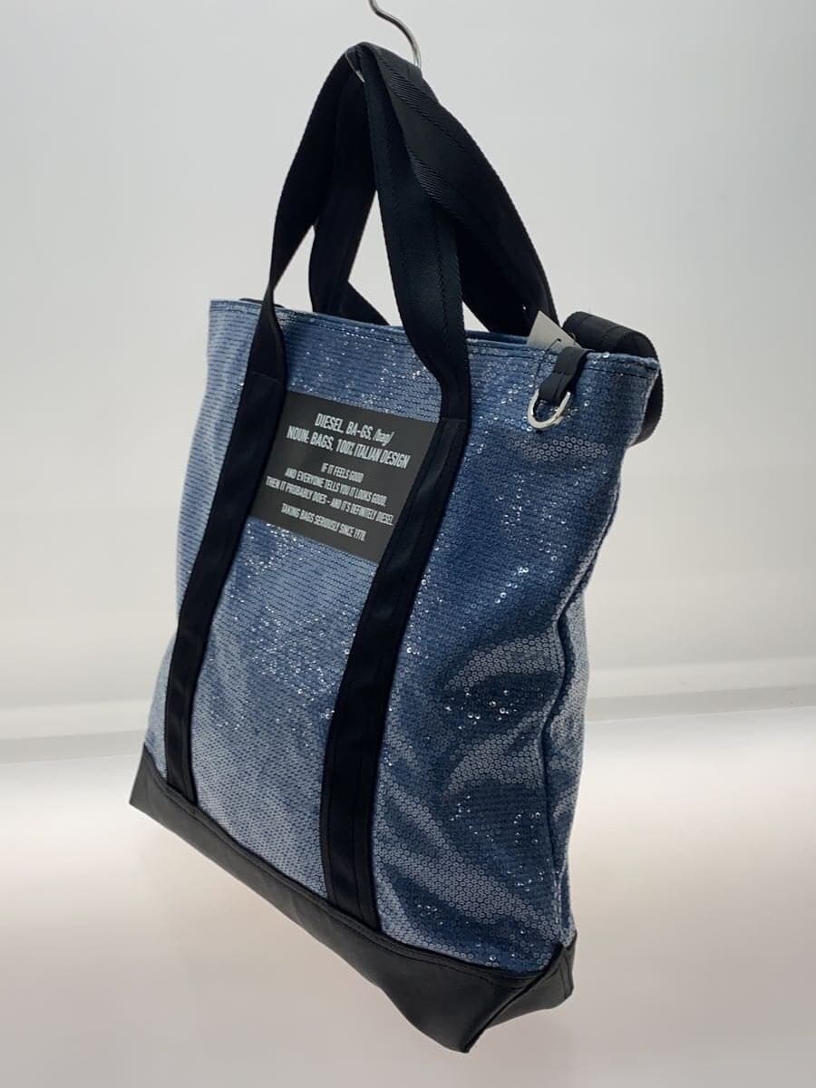 Diesel Fashion Sequin 2way Tote Bag Canvas Indigo 2