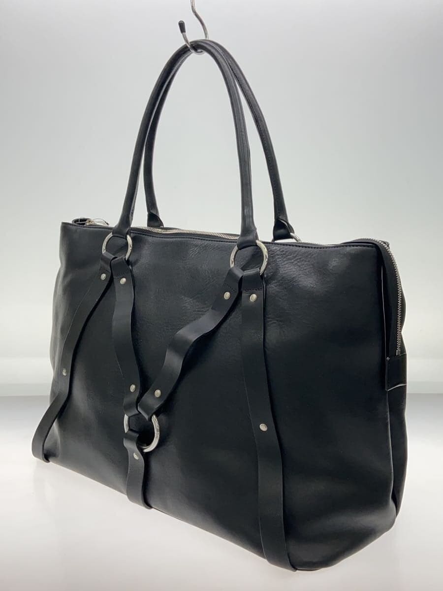JOHN LAWRENCE SULLIVAN LEATHER TRAVELING BAG Tote Bag Leather Black Plain 2