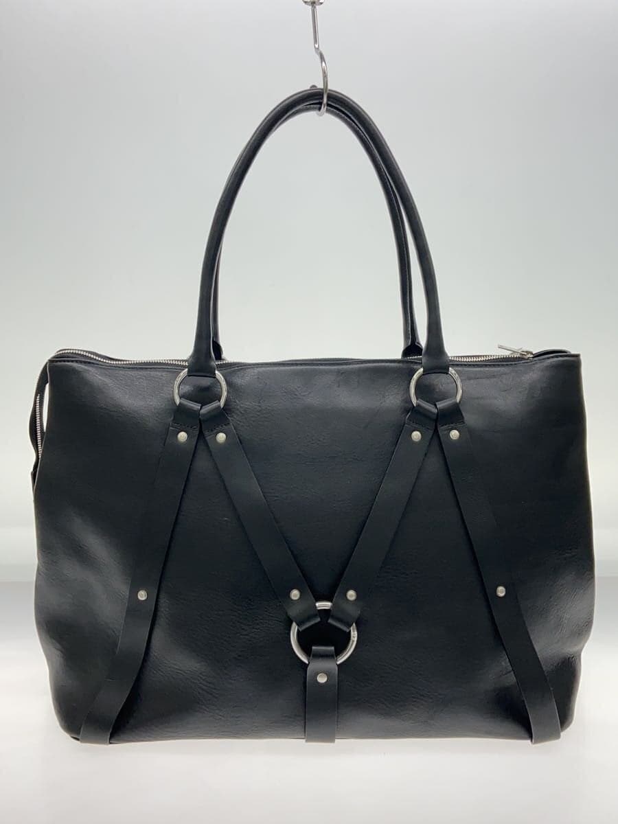 JOHN LAWRENCE SULLIVAN LEATHER TRAVELING BAG Tote Bag Leather Black Plain 3