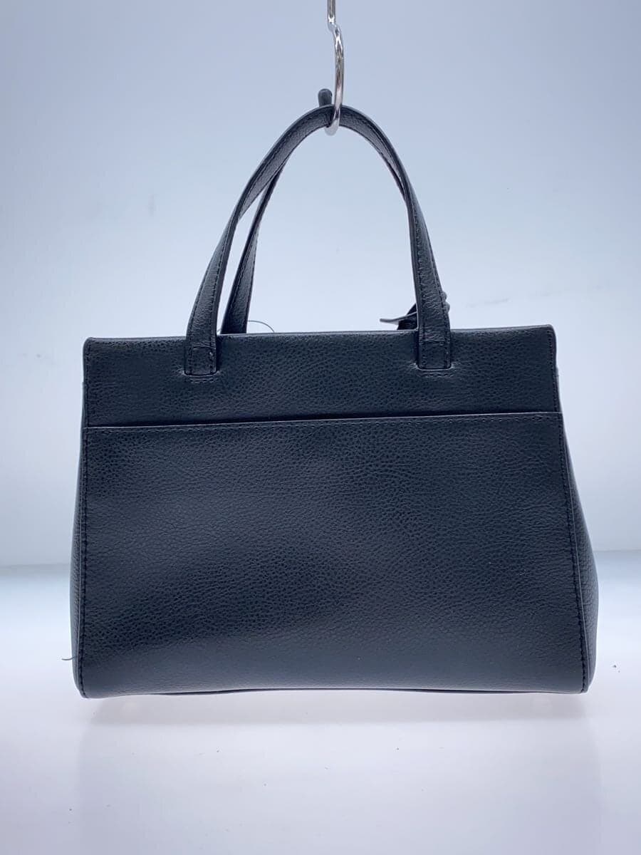 agnes b. handbag leather black plain IS11-06 3