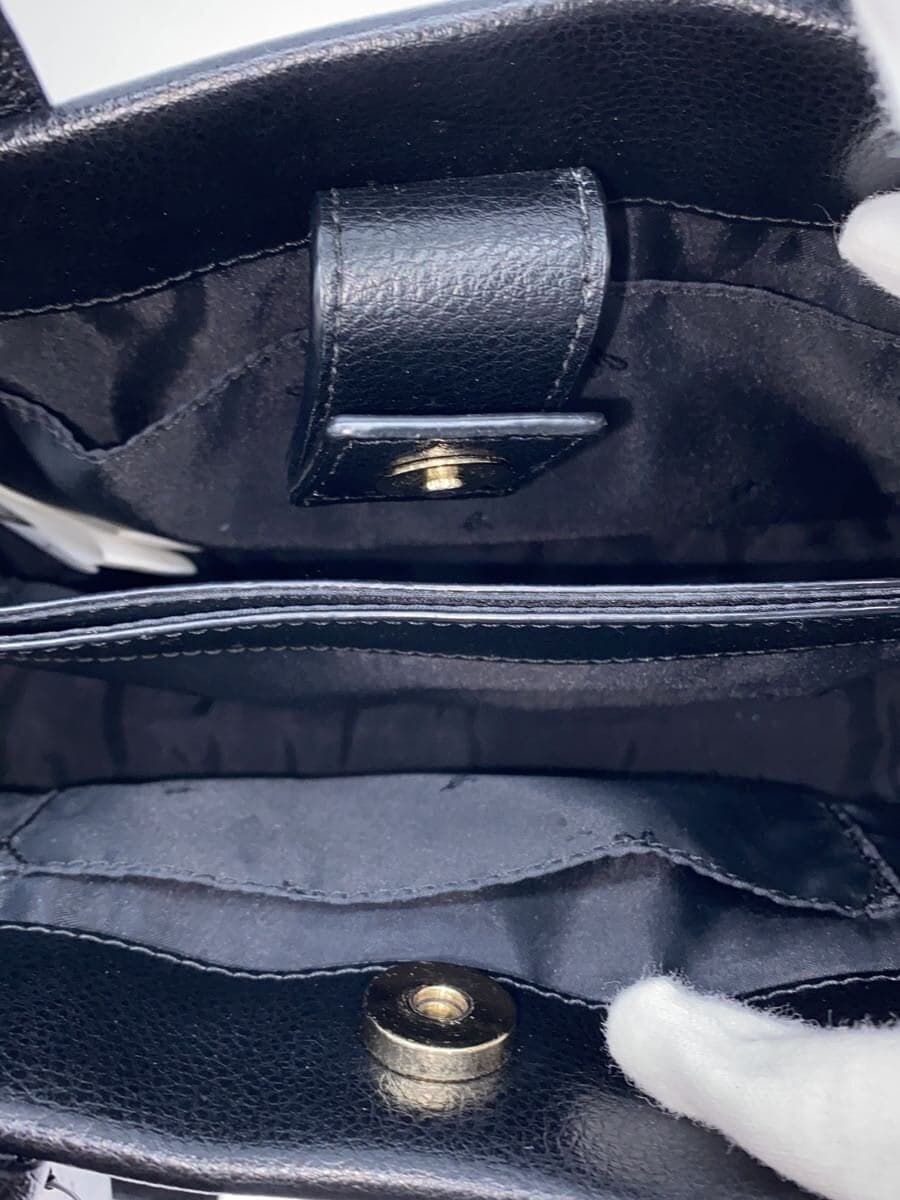 agnes b. handbag leather black plain IS11-06 6