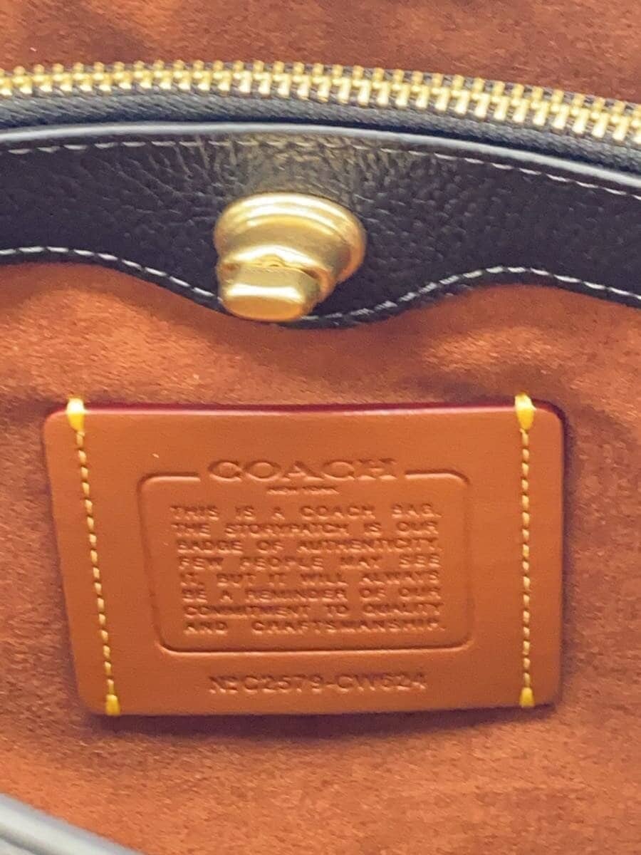 COACH Shoulder Bag Leather Black CW624 5