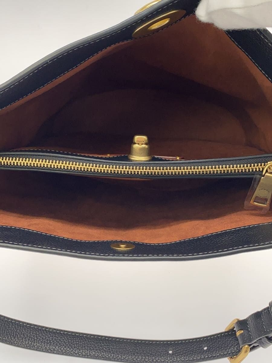 COACH Shoulder Bag Leather Black CW624 6