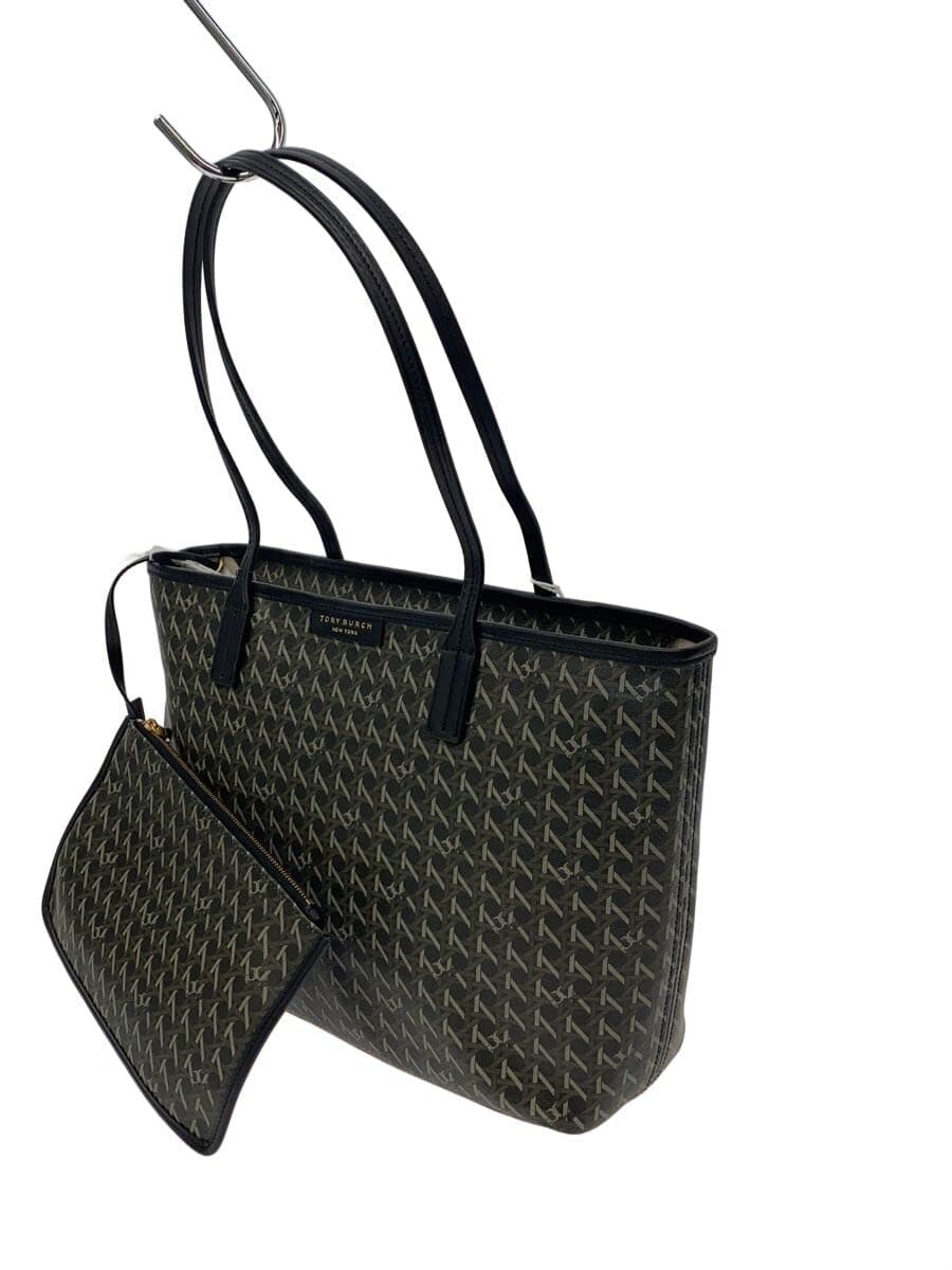 TORY BURCH Tote Bag Faux Leather BLK All-over Pattern 147748 2