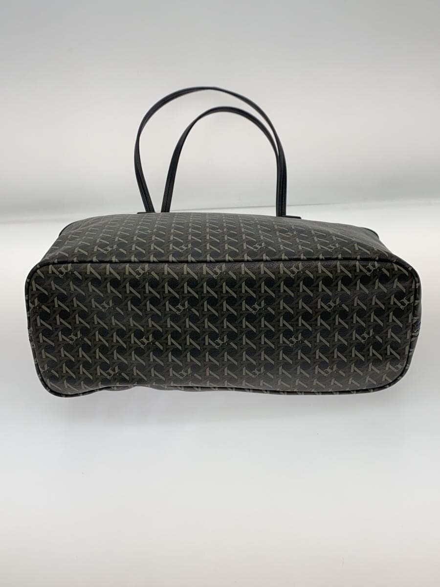 TORY BURCH Tote Bag Faux Leather BLK All-over Pattern 147748 4