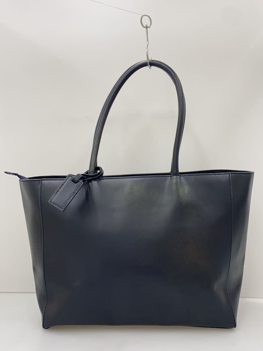MURA tote bag leather navy plain 3