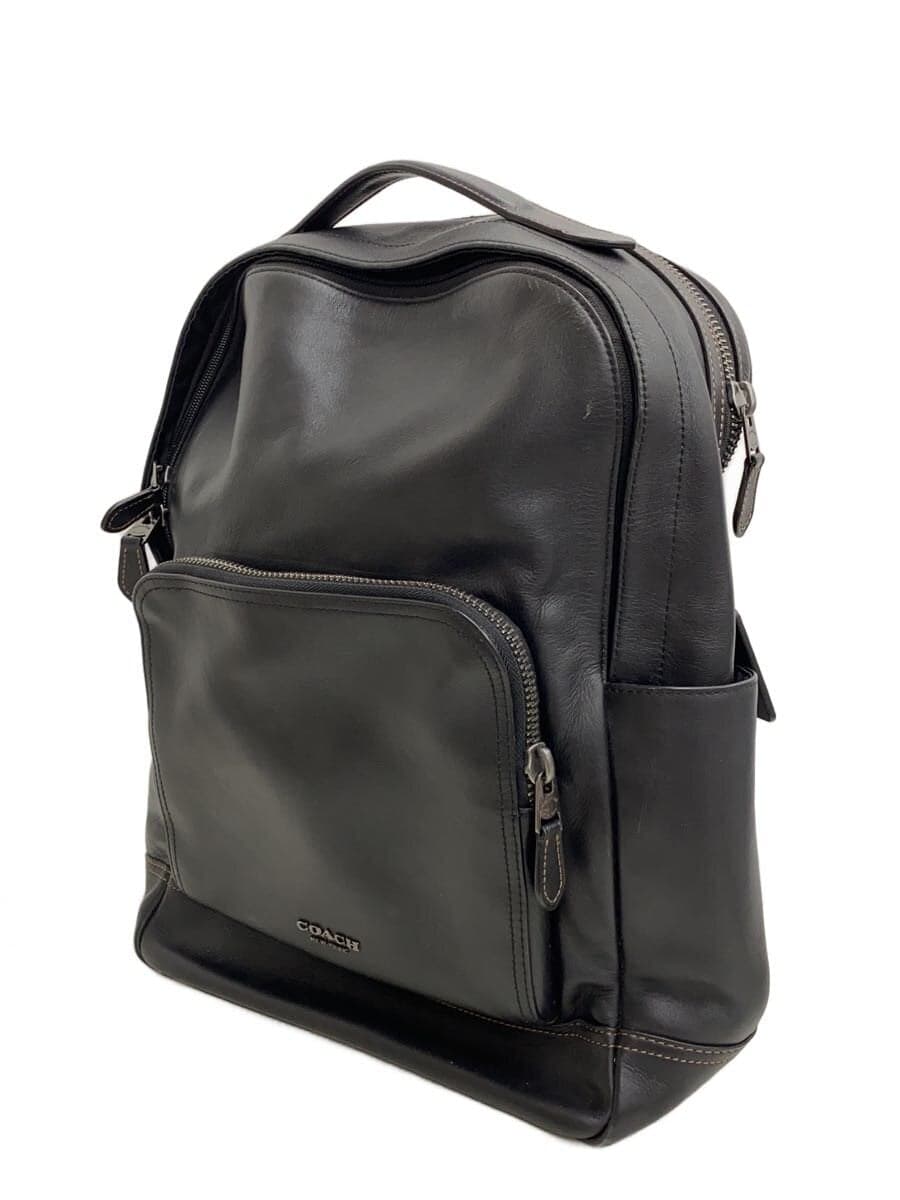 COACH Backpack Leather Black Solid Color F37599 2
