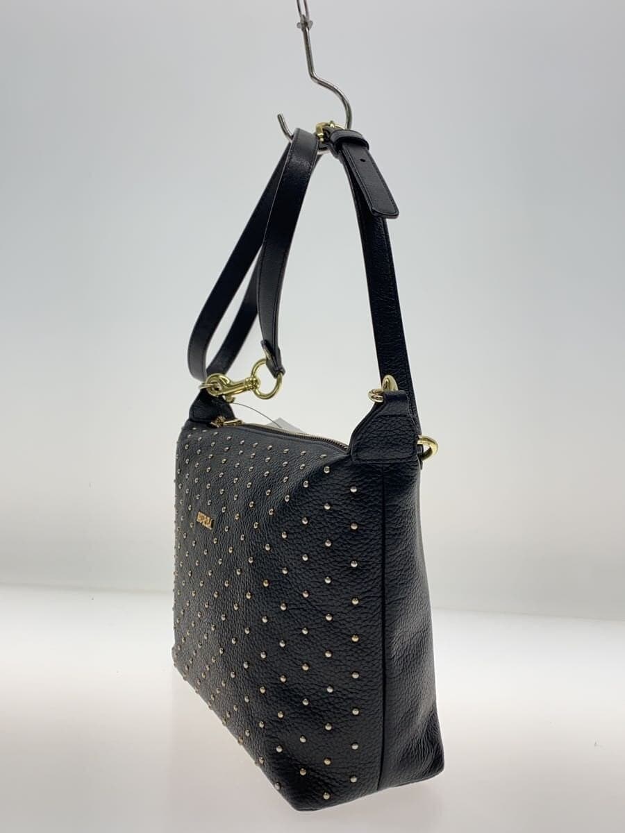 FURLA Shoulder Bag Studs Sophie Leather BLK 2