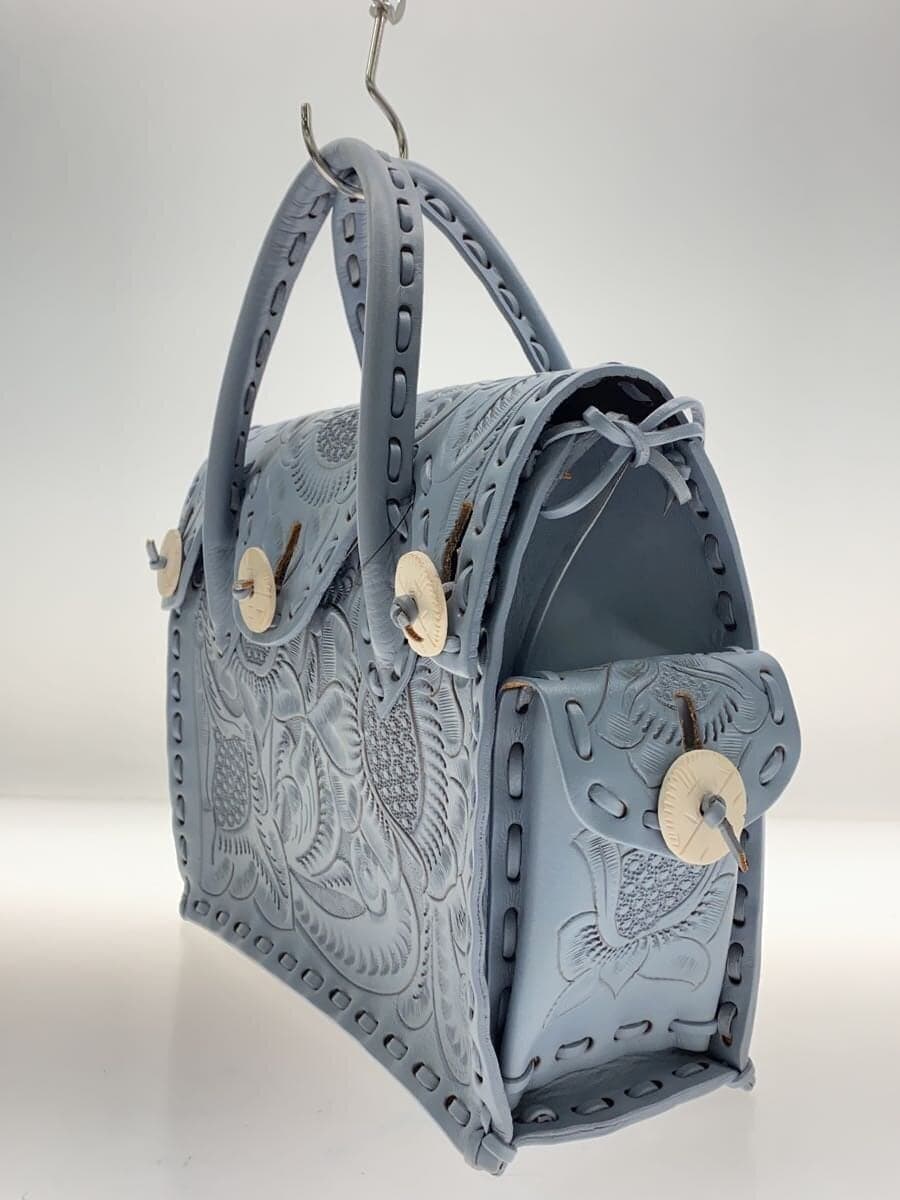 Other Brands: Maestra S Handbag Cowhide BLU Floral Print 20SS Maestra S Carved 2