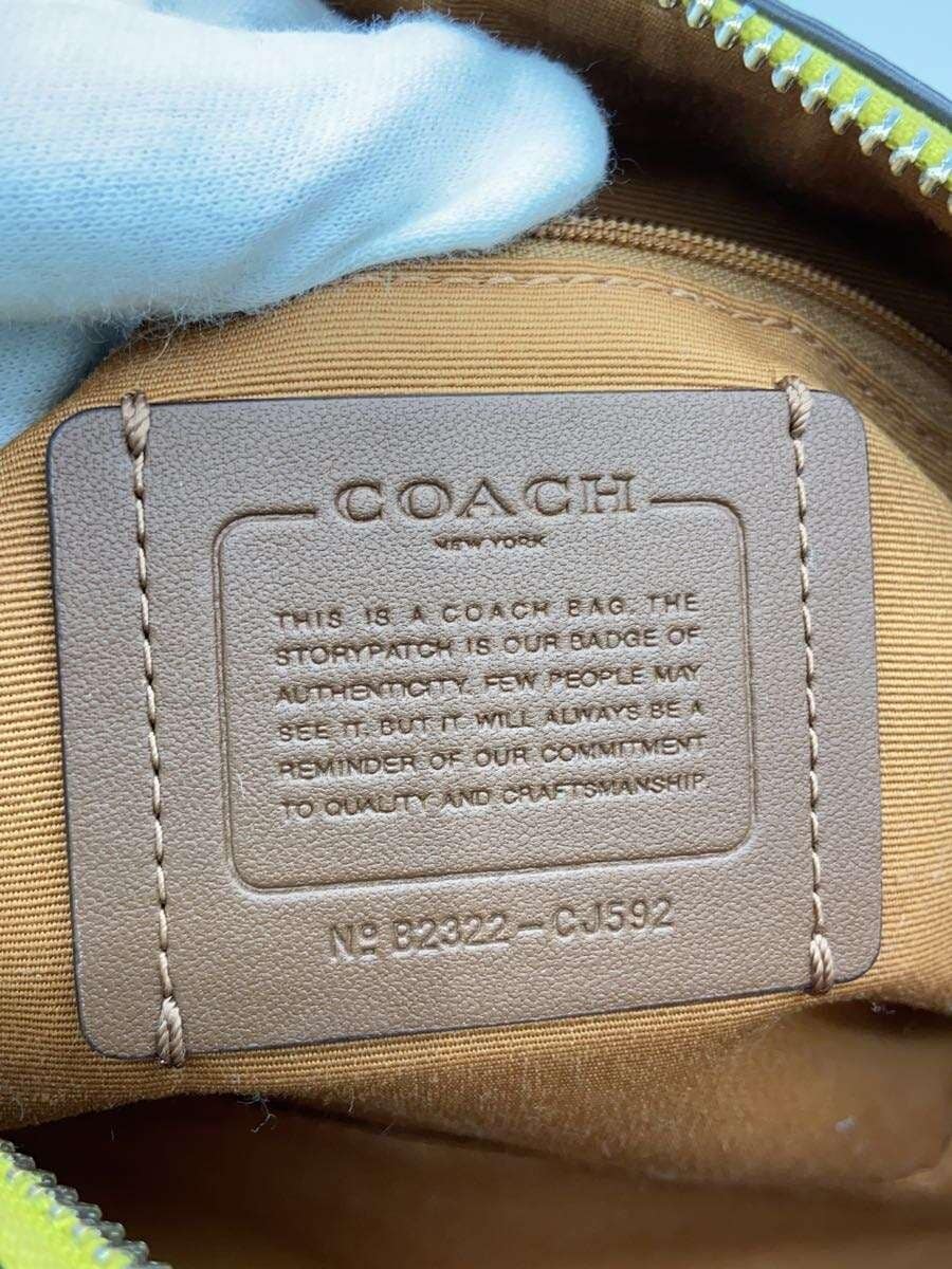 COACH shoulder bag leather GRN CJ592 7