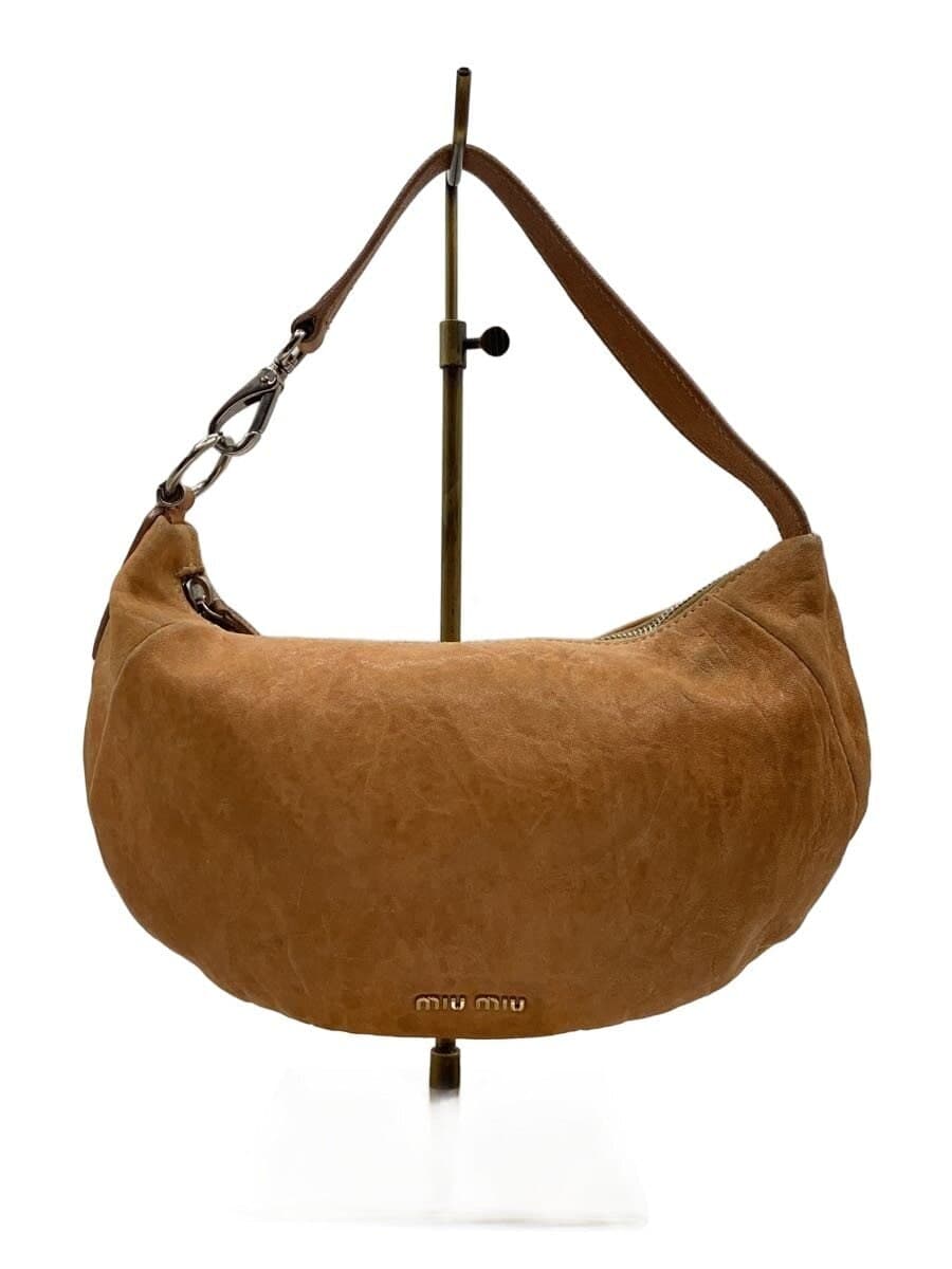 MIU MIU Shoulder Bag Leather BEG Solid