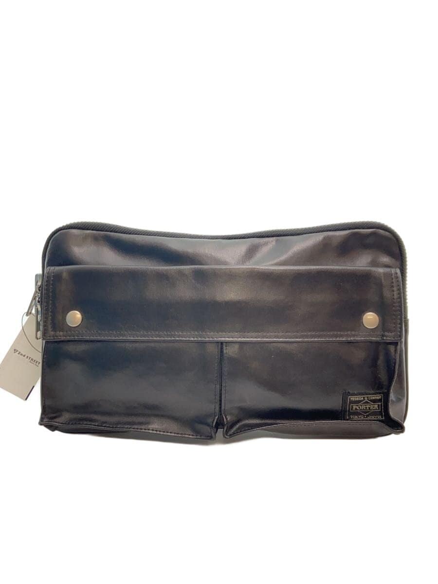 PORTERFREESTYLE Shoulder Bag Leather BLK Solid