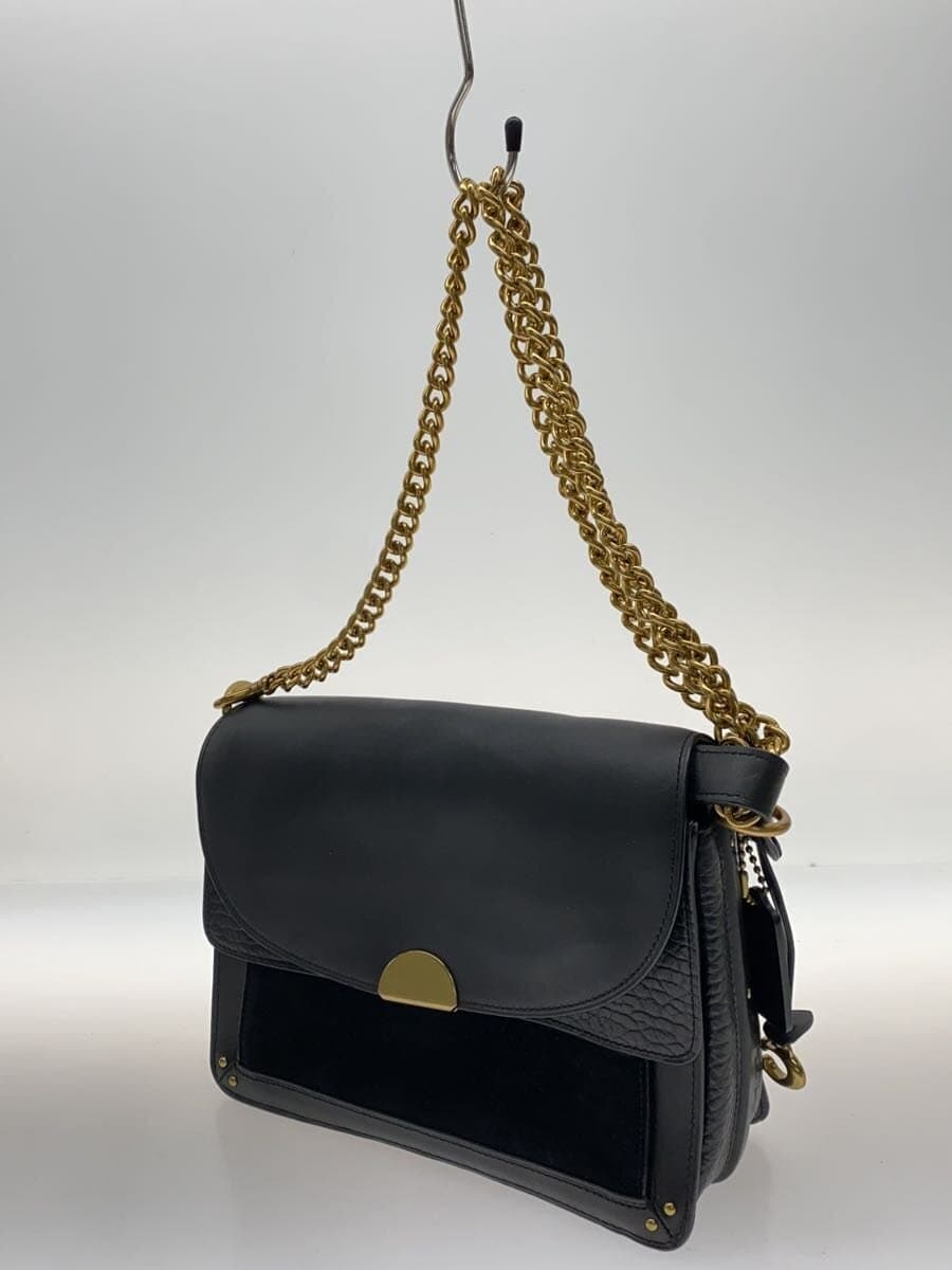 COACH Shoulder Bag Leather BLK 73547 2