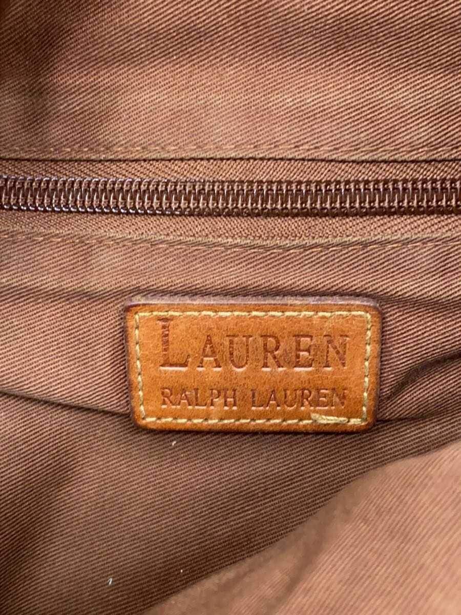 RALPH LAUREN Tote Bag Leather BRW Solid Color 5