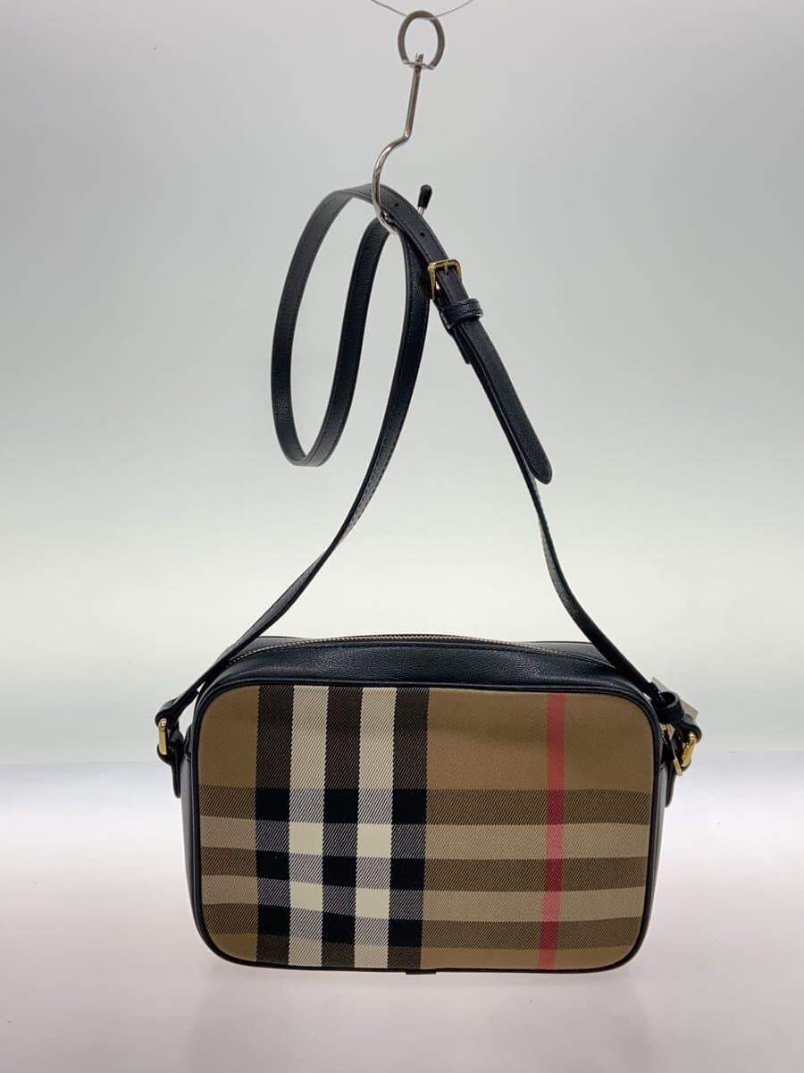 BURBERRY Check Canvas Crossbody Bag Canvas BEG 4500561714 3