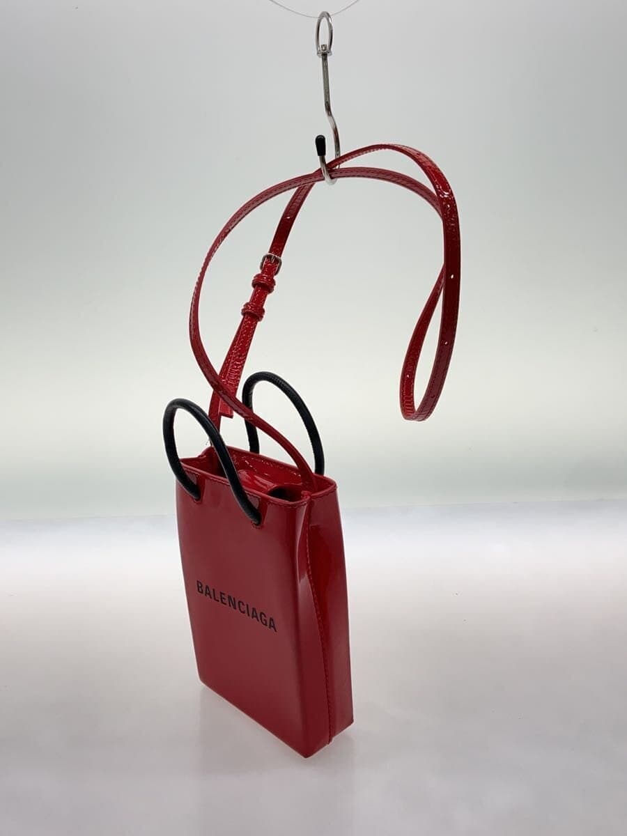 BALENCIAGA Shopper ping Phone Holder Bag PVC RED 2