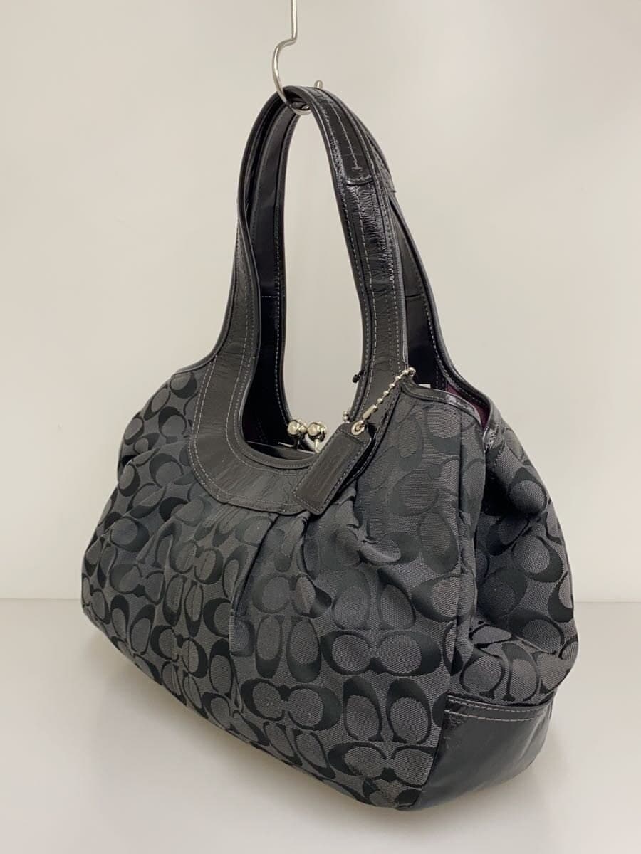 COACH Pleated Frame Satchel_Ergo _Signature Canvas BLK Monogram 2