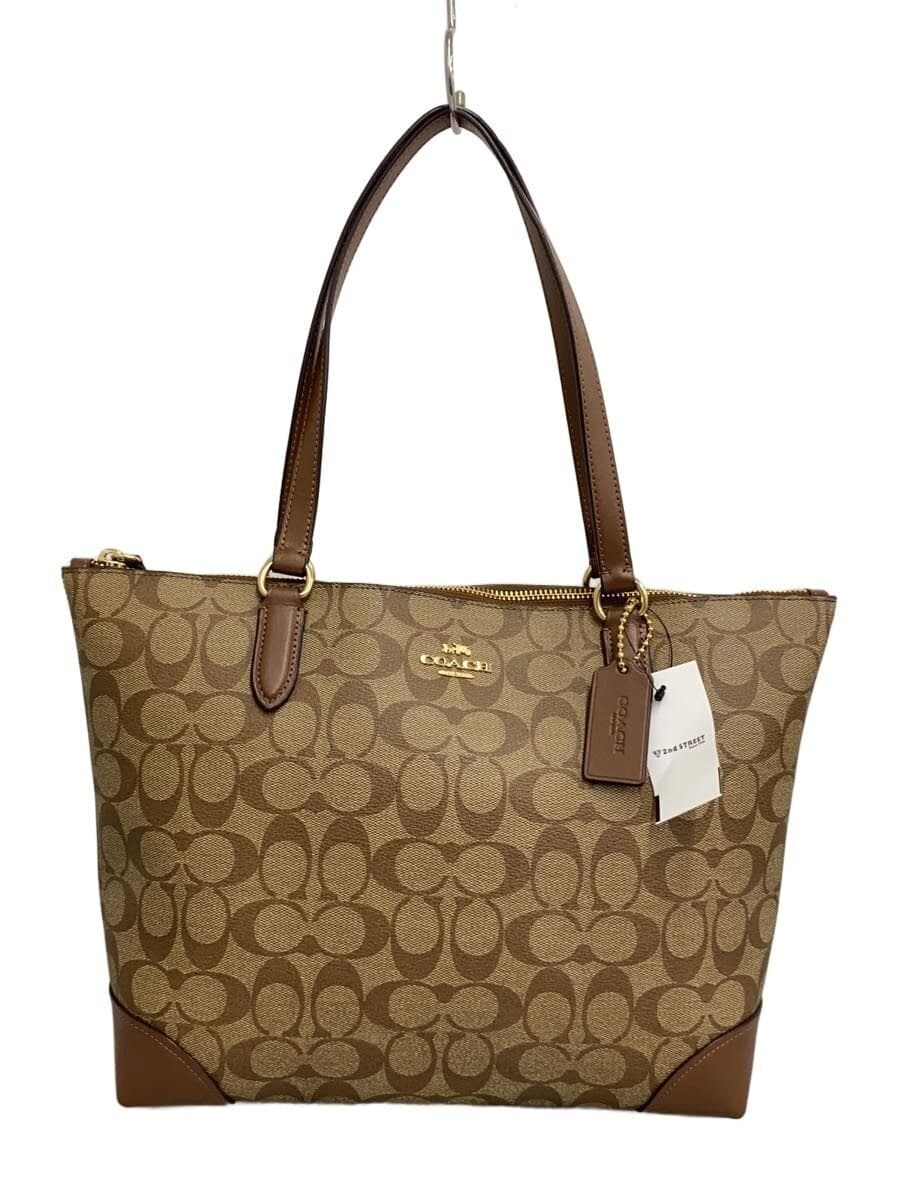 COACH Tote Bag_Signature PVC KHK Monogram