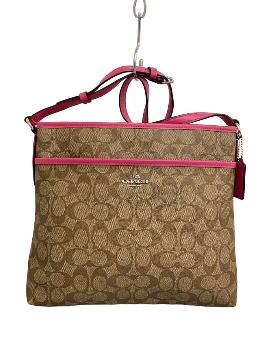 COACH Shoulder Bag PVC PNK Monogram F58297