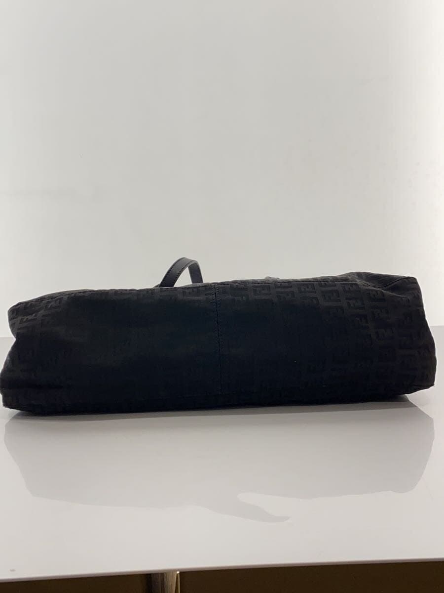 FENDI Zucca Flap Shoulder Bag Cotton BLK All Over Pattern 4