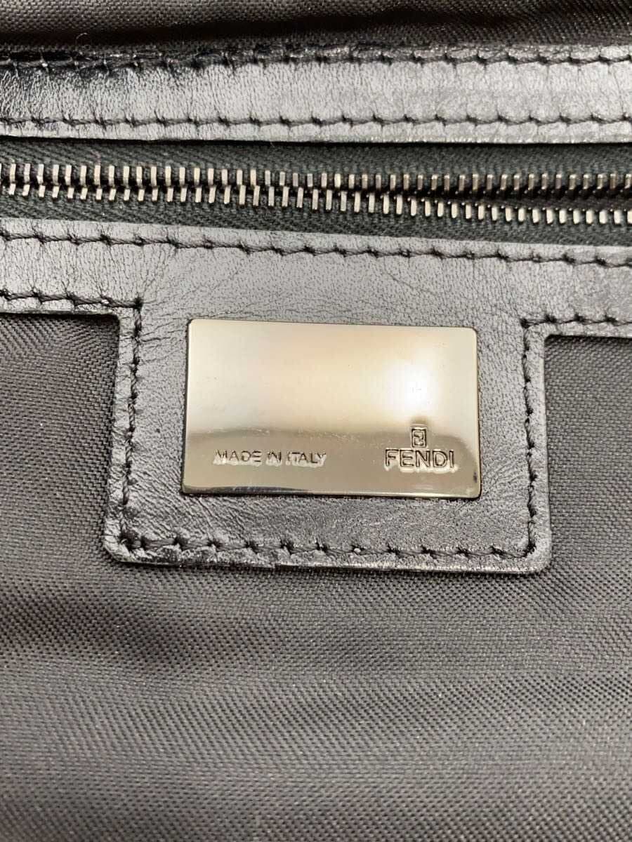 FENDI Zucca Flap Shoulder Bag Cotton BLK All Over Pattern 5