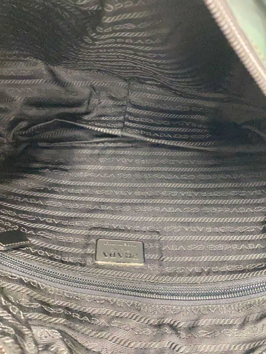PRADA Triangle Logo Handbag Nylon KHK 6