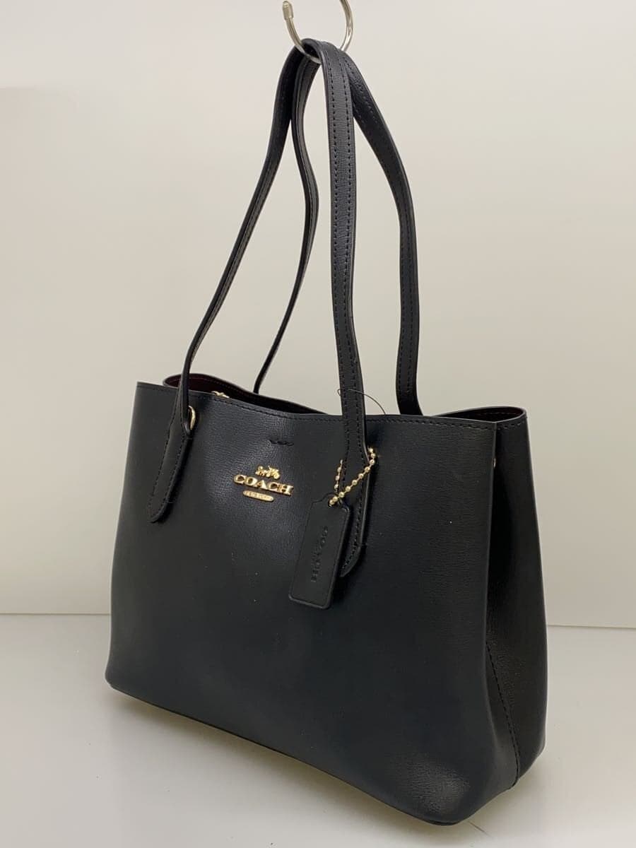 COACH Tote Bag Leather BLK f73277 Black 2