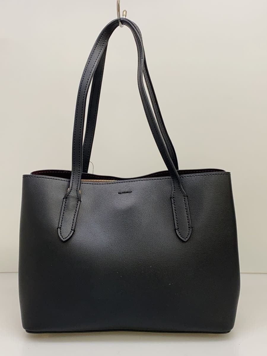 COACH Tote Bag Leather BLK f73277 Black 3