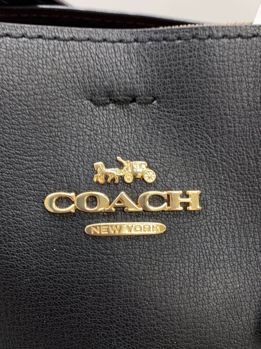 COACH Tote Bag Leather BLK f73277 Black 5