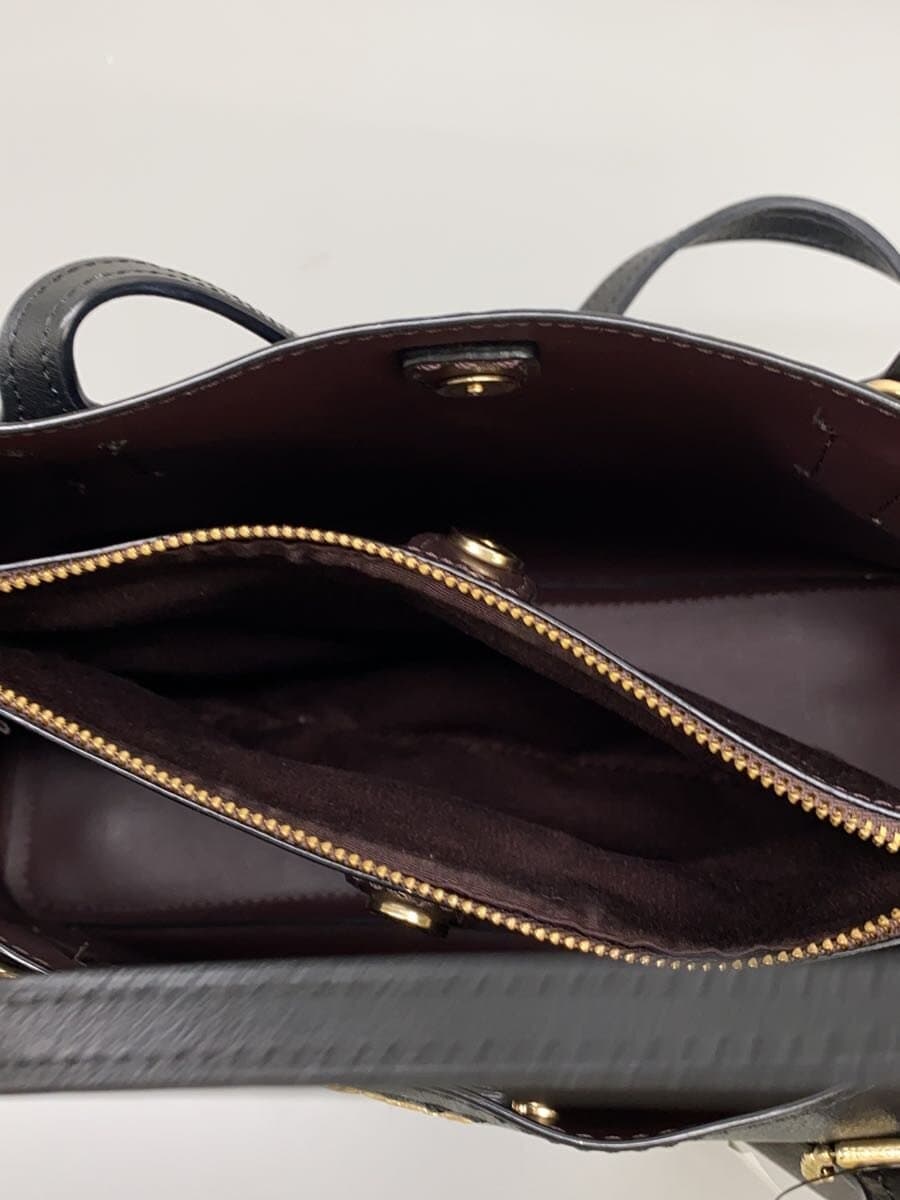 COACH Tote Bag Leather BLK f73277 Black 6