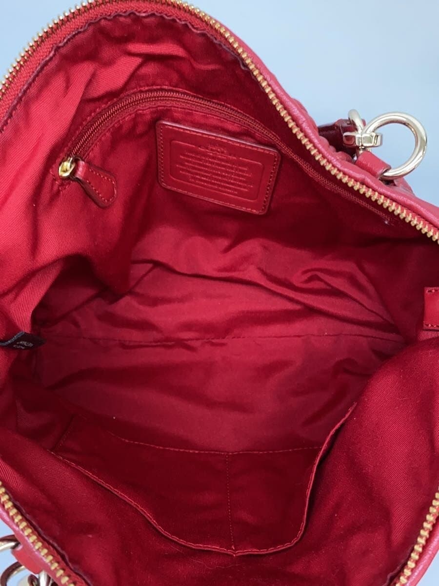 COACH Matelasse 2-Way Shoulder Bag Leather RED f37081 Red 6