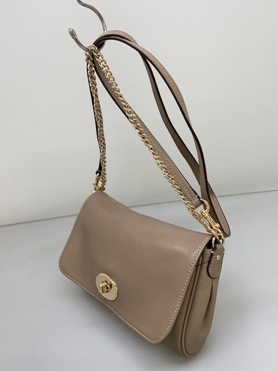 COACH Shoulder Bag_All Leather Leather BEG Beige 2