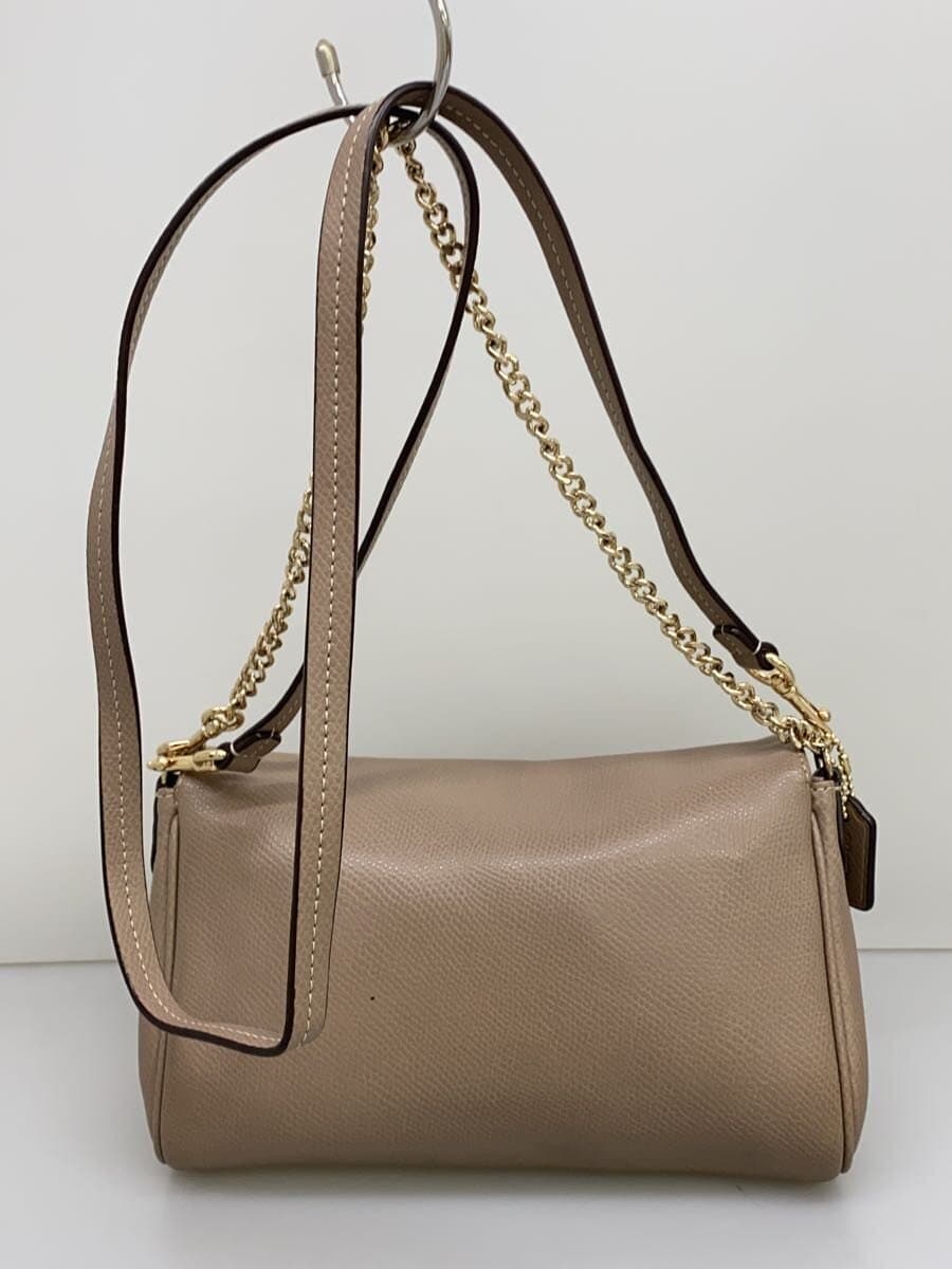 COACH Shoulder Bag_All Leather Leather BEG Beige 3