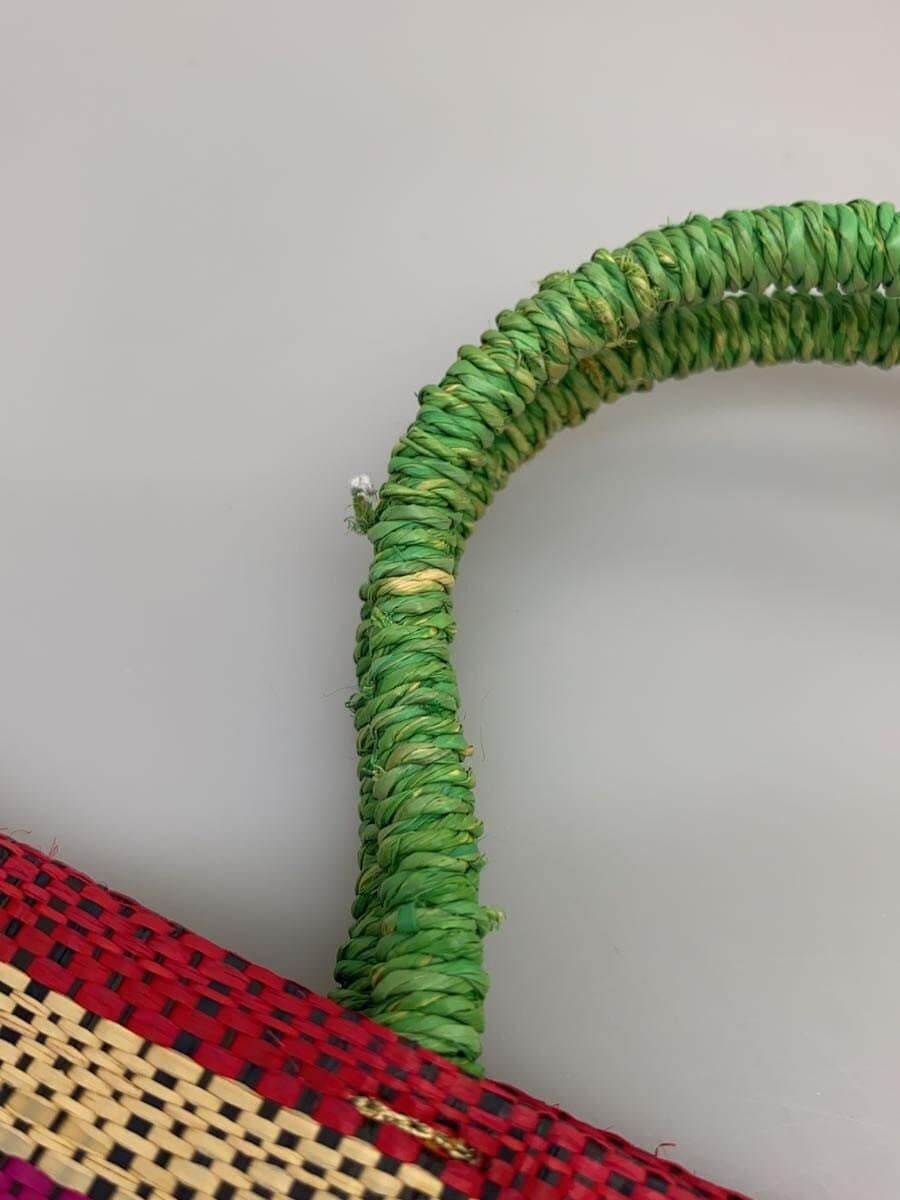 agnes b. Raffia Tote Bag Tote Bag Multicolor Border Stripe MX02-03 8