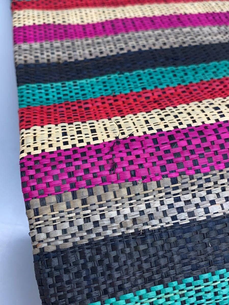 agnes b. Raffia Tote Bag Tote Bag Multicolor Border Stripe MX02-03 9