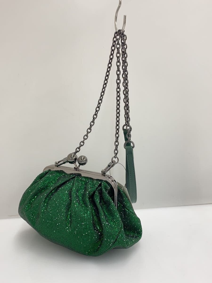 MAX MARA WEEK END LINE Lines Tone Gamaguchi Shoulder Bag GRN 2