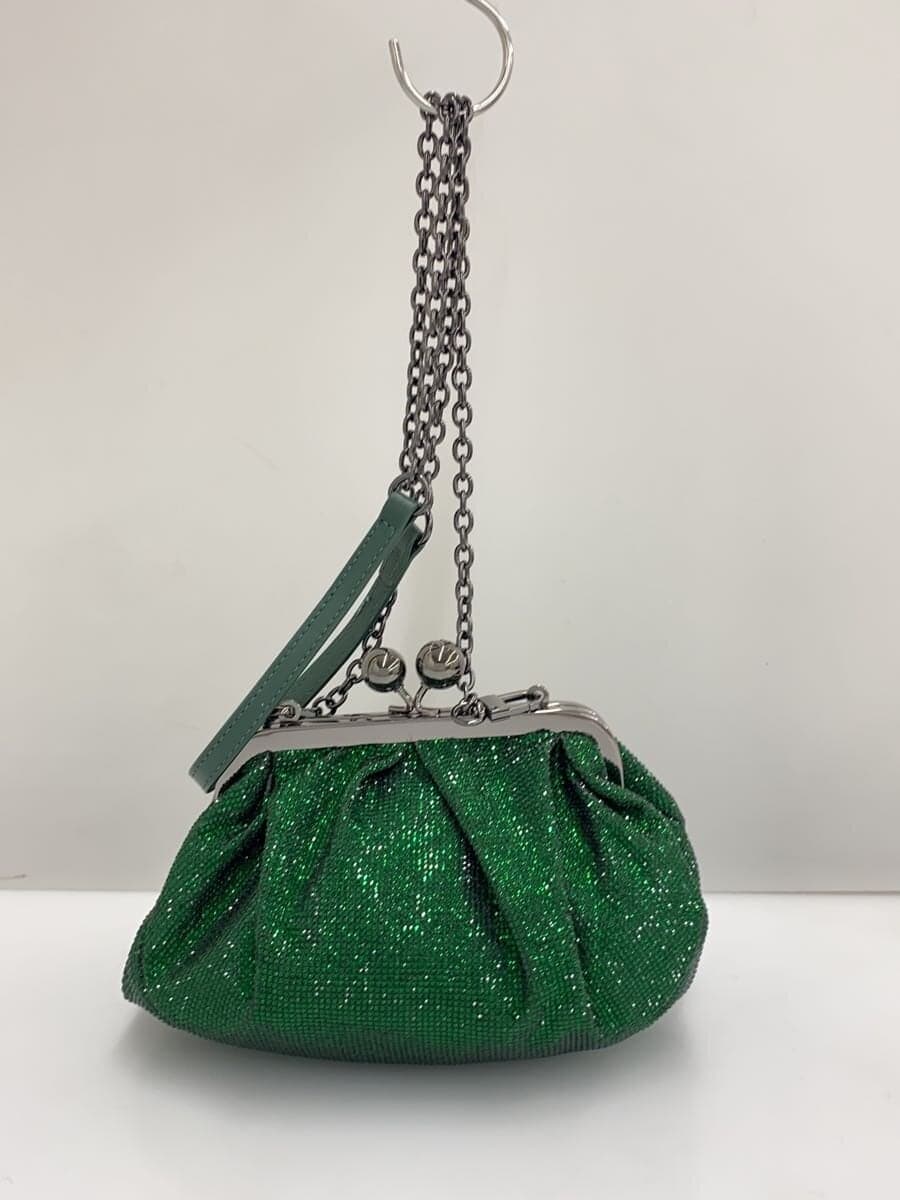 MAX MARA WEEK END LINE Lines Tone Gamaguchi Shoulder Bag GRN 3