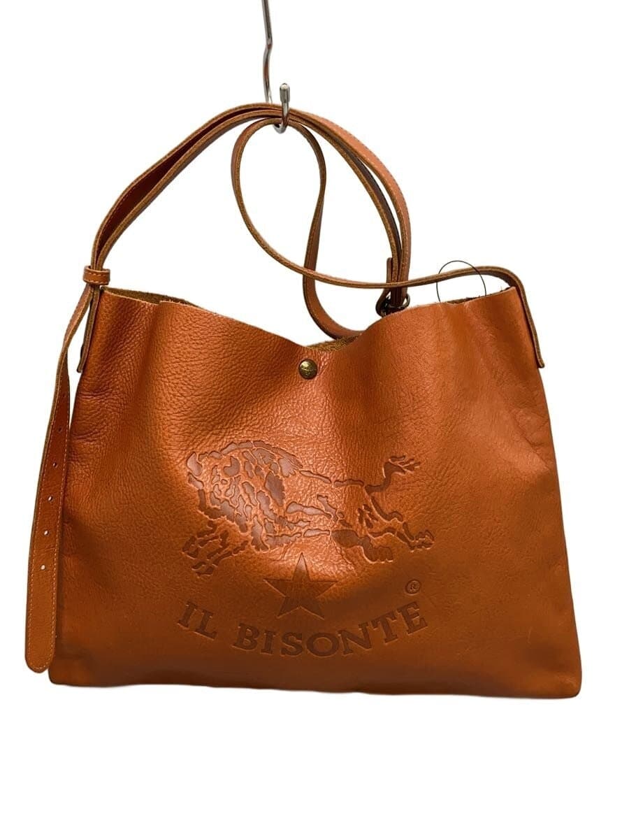 IL BISONTE Big Logo Shoulder Bag Leather CML Solid 54162305411